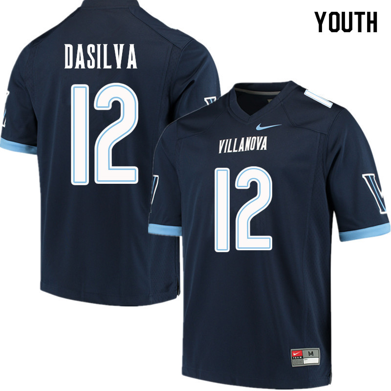 Youth #12 Adeyemi DaSilva Villanova Wildcats College Football Jerseys Sale-Navy